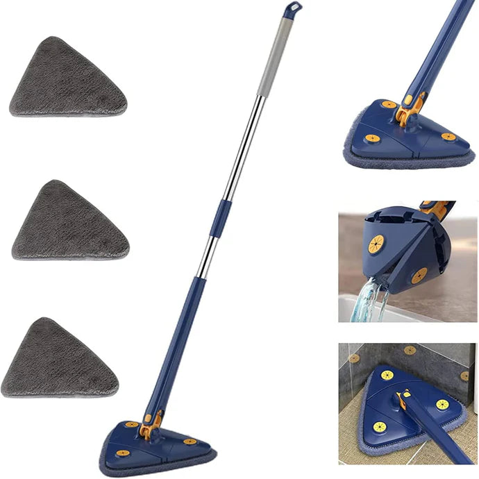 🧹 360° Rotatable Triangle Mop – Adjustable, Multifunctional Self-Wringing Floor Cleaning Tool